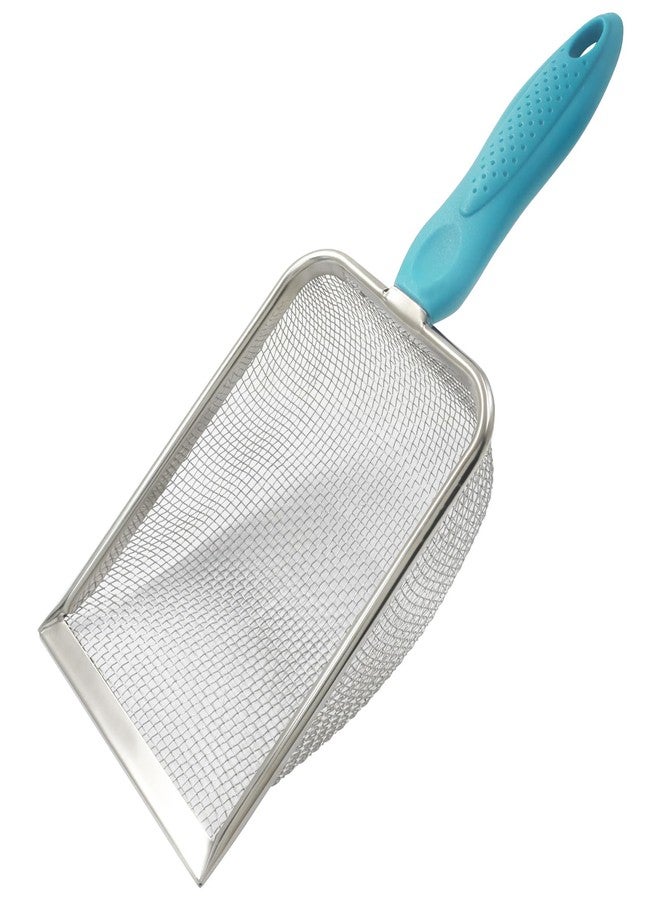 Murtenze Stainless Steel Cat Litter Scoop, Non-Stick Coated Metal Fine Sand Litter Scoop, Mesh Shovel for Reptile Kitten Pooper (Blue, 2mm mesh) - Image 1